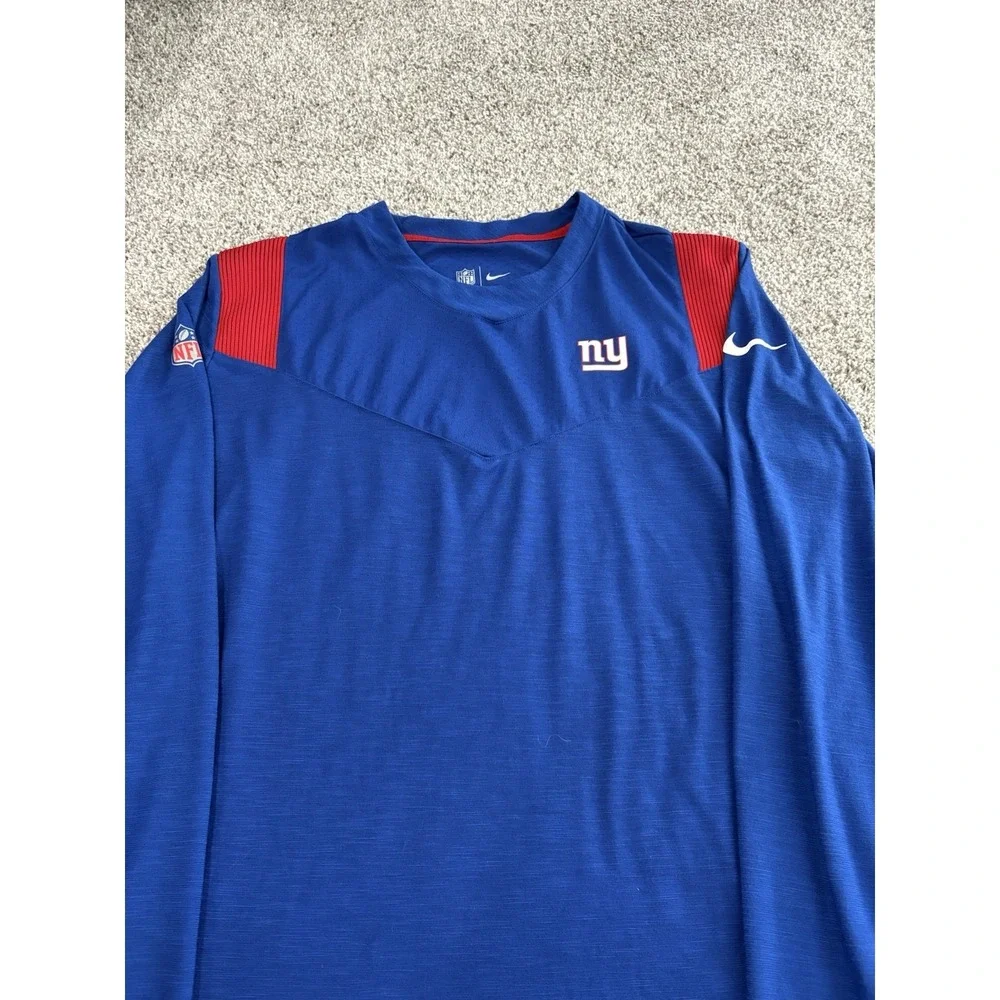 Nike New‎ York Giants NFL Dri-FIT Long Sleeve Shirt Blue Red Mens Large